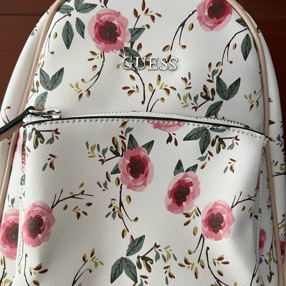Guess Pink and White Backpack Chic Style